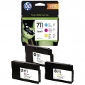 Просмотренный товар P2V32A HP 711 Тройная упаковка картриджей HP голубой CZ130A / пурпурный CZ131A / желтый CZ132A для HP Designjet T120 / T520